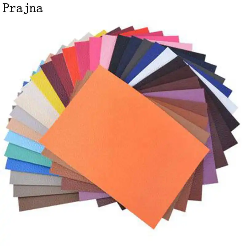 

Prajna PU Leather Repairing 21x30cm Colorful A4 Litchi Faux Artificial Synthetic Leather Fabric Sewing Accessories DIY Bags Sofa