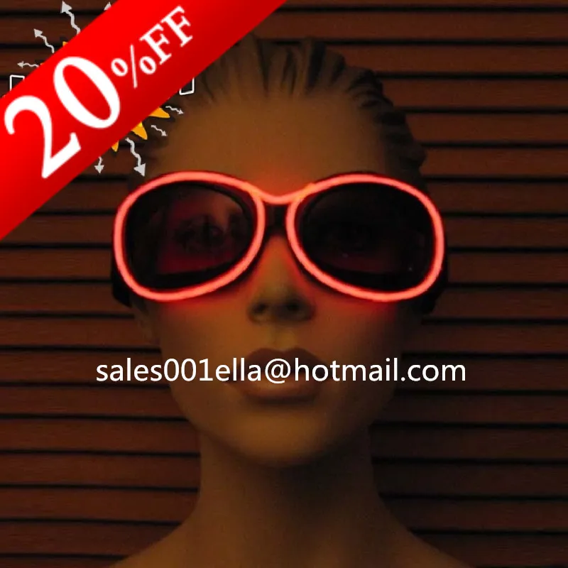 Red Color font b Led b font Light font b EL b font Wire Glasses Growing