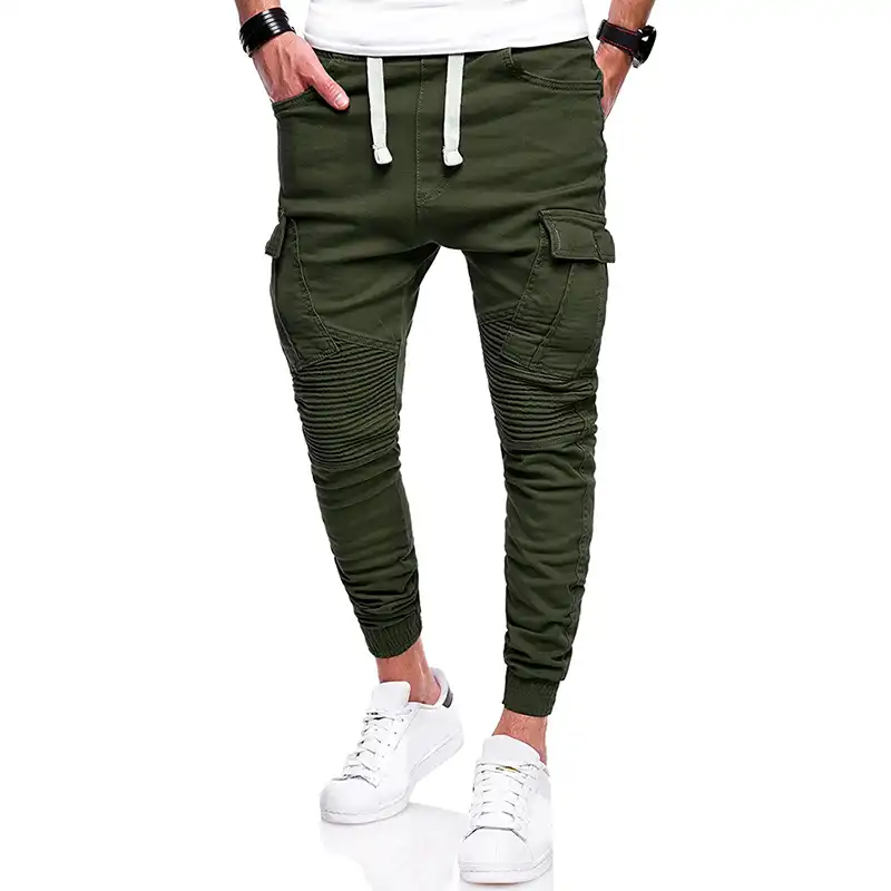 khaki drawstring joggers