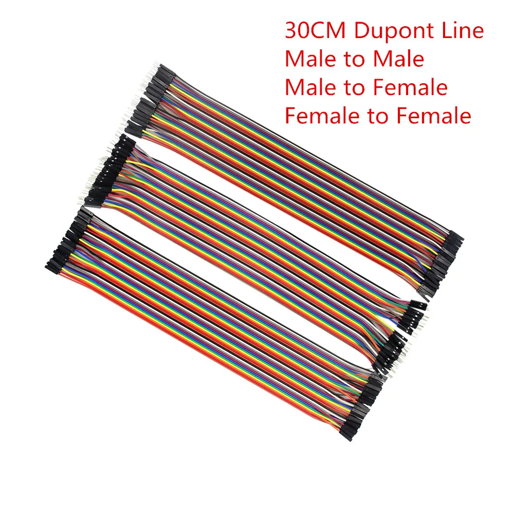Кабель перемычка DuPont макетная плата для arduino Diy Kit 30 см папа + мама и гнездо