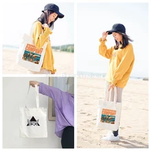 Холщовая Сумка заказной печатный логотип пустая ткань портативный зеленый мешок для покупок DIY сумка на плечо