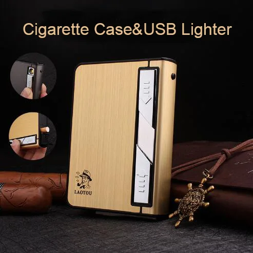 Индивидуальная металлическая Автоматическая сигаретная коробка USB зарядная