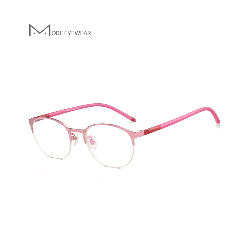Rosa Runde Frauen pink Neue Mit 66027 Titan Optische Rahmen Brillen Mode Objektiv Brille Weiblich Blue 76vvRtxq
