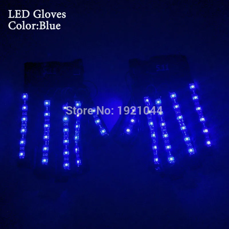 Дизайн, 1 пара(= 2 шт.), светодиодный перчатки, принадлежности для танцевальной вечеринки, питание от 1-23 а батареи, яркий светодиодный светильник, перчатки, вечерние принадлежности - Цвет: Blue