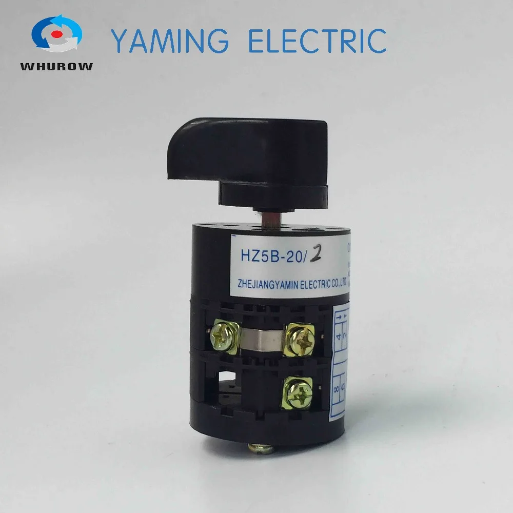 

HZ5B series electric motor reversing switch on/off/on switch 20A 2phase changeover rotary cam switch