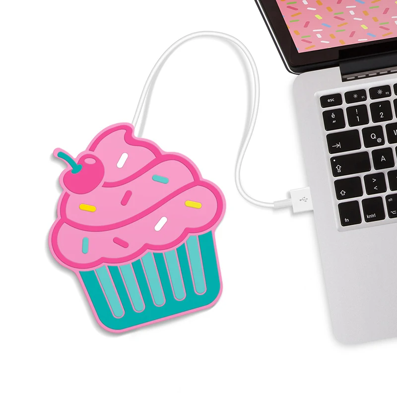 

Cute Cupcake Silicone Electric Insulation Coaster USB Warm Cup Heating Device Office Coffee Tea Warmer Pad Mat Kitchen Tools DA