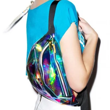 

1Pcs FANNY Punk PACK Punk Bum Bag Chic Hologram Purse Fashion Waist Pack Rainbow Transparent Bag