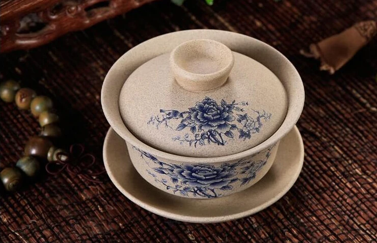 120 мл Чайная Посуда античная грубая керамика ручная роспись Gaiwan, чайная чашка керамическая чашка чайный набор кунг-фу чаша китайский чай мастер чашка супница