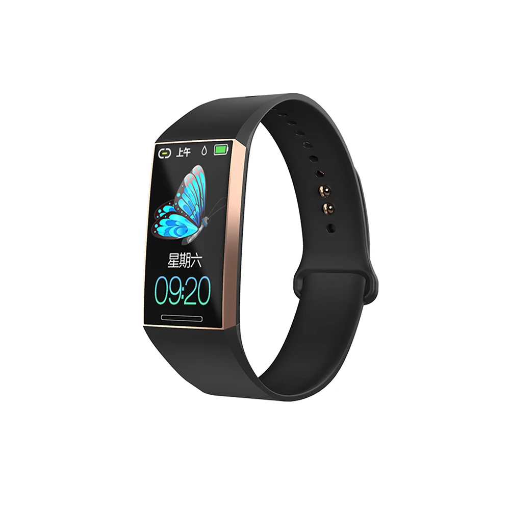 

S18 Smart Wristband Bluetooth Bracelet Heart Rate Pressure Waterproof Step Skip