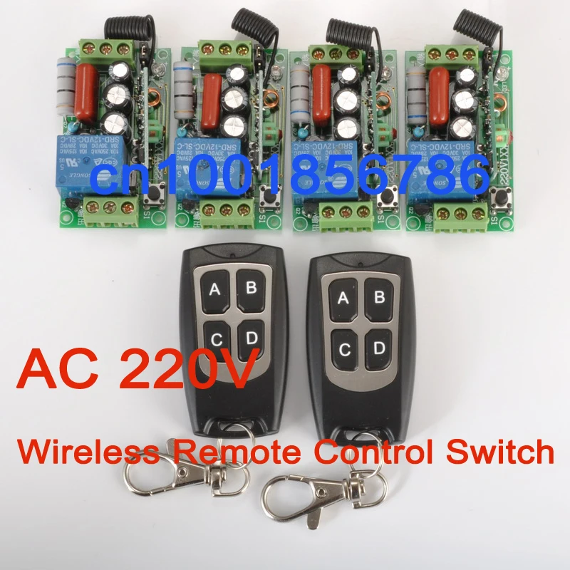 wireless Power Switch System 4 Receiver&2Transmitter 220V 1CH 10A