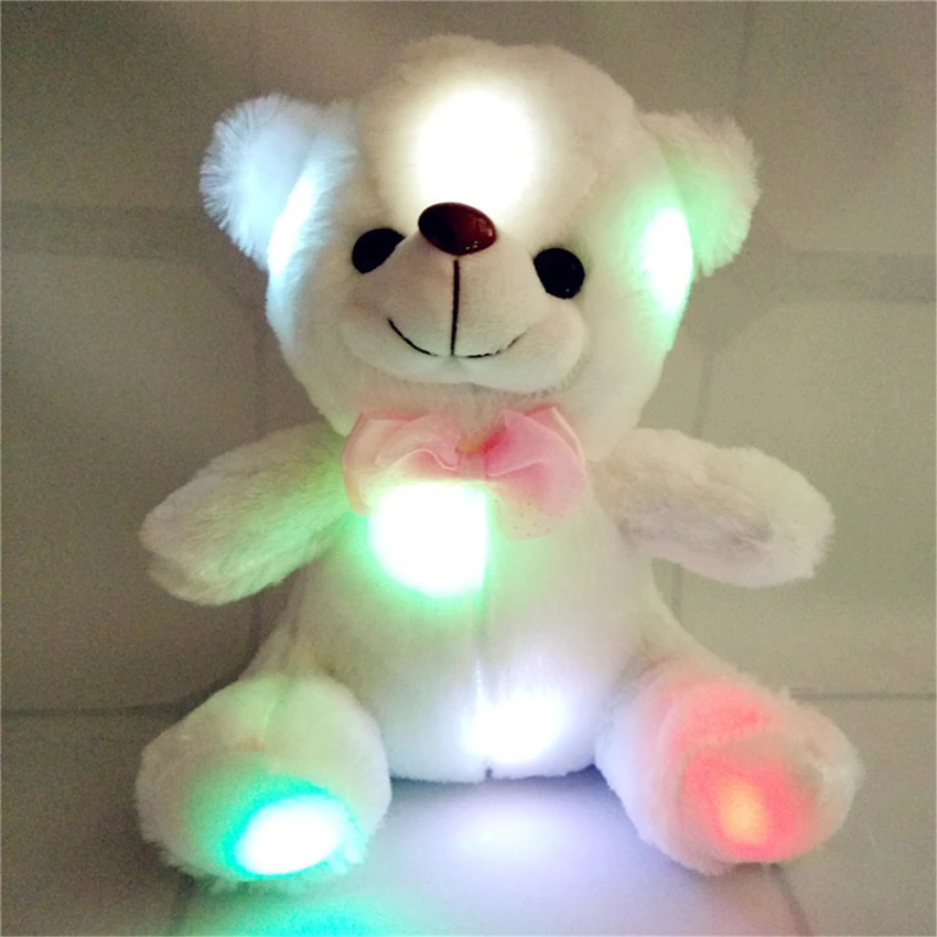 

Kids Favorites Night Lamp Cute 22cm Lovely Soft LED Colorful Glowing Teddy Bear Light Stuffed Plush Toy Gifts For Birthday Party