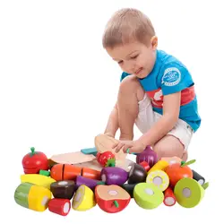Игровой набор для еды деревянная резка еда магнитные фрукты и овощи кухонный набор обучающая игрушка для детей дошкольного возраста
