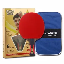 LOKI 6 Star, профессиональная тренировочная ракетка для настольного тенниса, черное углеродное лезвие, ракетка для настольного тенниса, обидная ракетка для пинг-понга с сумкой