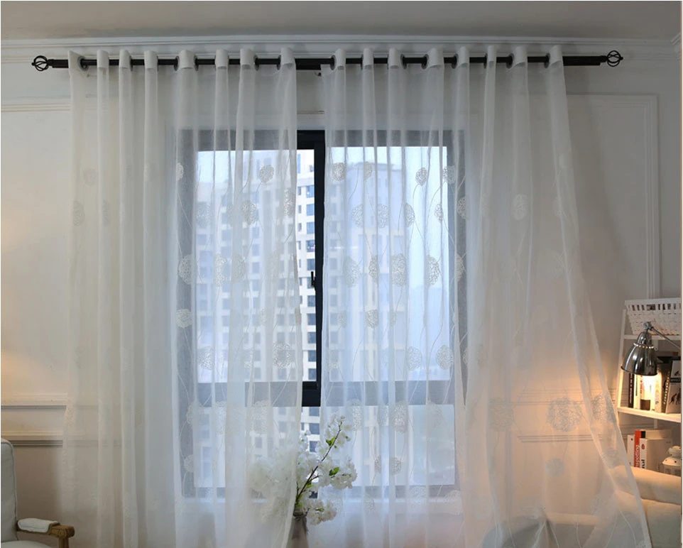 Современные белый вышитый вуаль шторы для гостиной спальня занавески Тюль гардины ткань шторы для окна