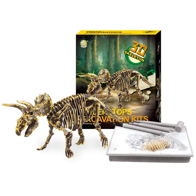 3D Динозавр Fossil Bones Science Kit выкопать динозавра и собрать Т-Рекс 3D Скелет древних животных модель раскопок - Цвет: Зеленый