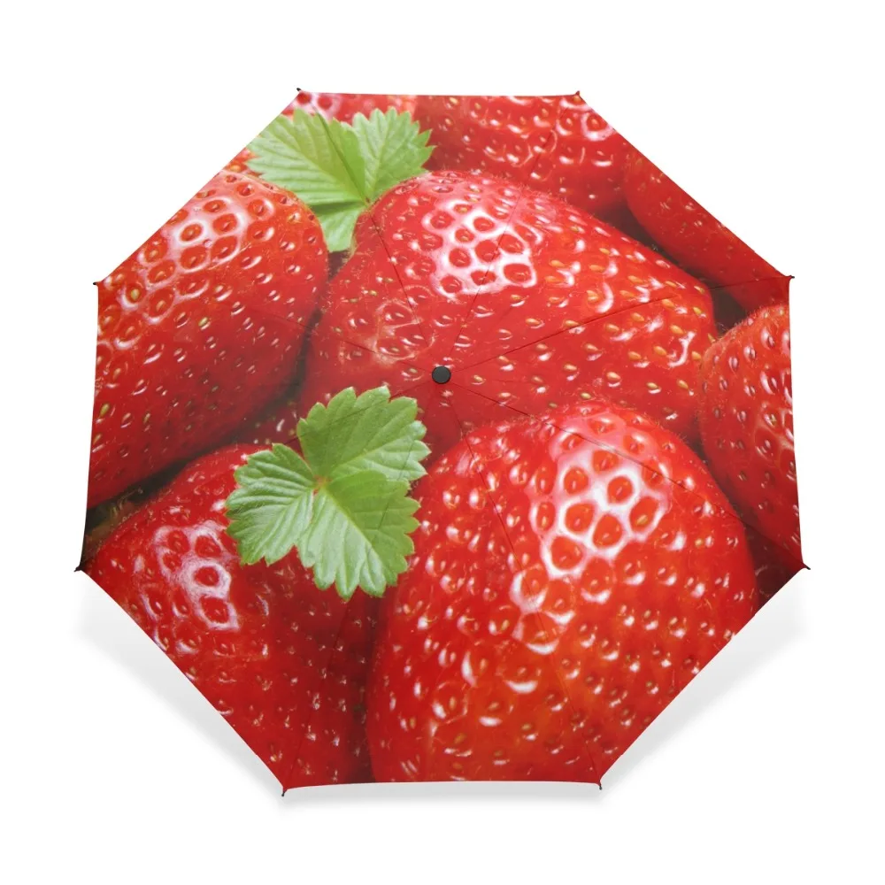 

Creative Personality Fruit Strawberry Umbrella Three Folding Automatic Rain Umbrella Creative Lovely Cute Child Gift Umbrellas