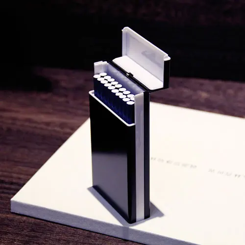 

14-20 Cigarette Female Thin Slim Cigarette Case Cigarette Box Automatic Cover Portable Waterproof Smoking Gadgets For Girlfriend