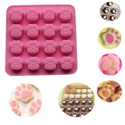 Аксессуары для кухни 16 полости отпечаток кошачьей лапы силиконовые в форме печенья Cake Candy Maker форма для мыла форма для льда