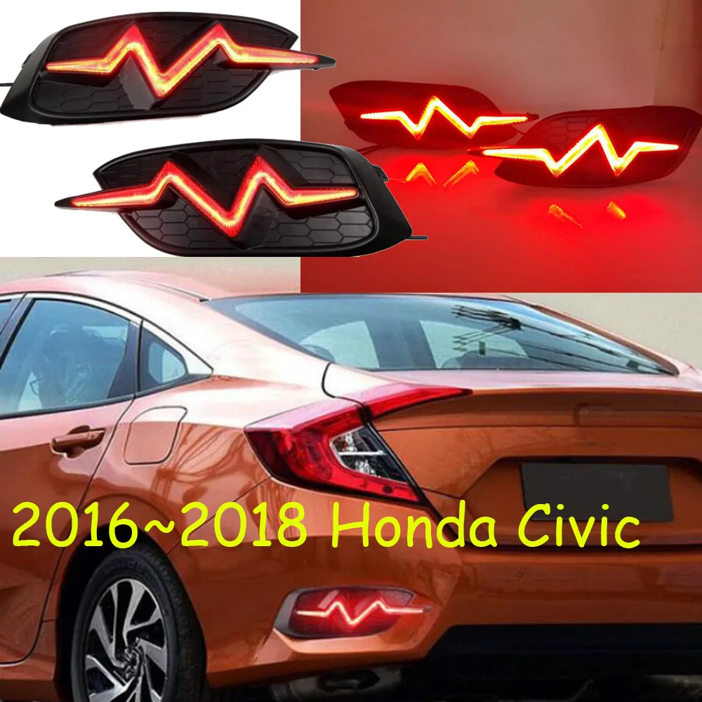 Автомобильная проблесковая 12V светодиодные задние дальнего светильник s для Civic 10th тормозной светильник s Civic заднего бампера лампы предупредительный световой сигнал