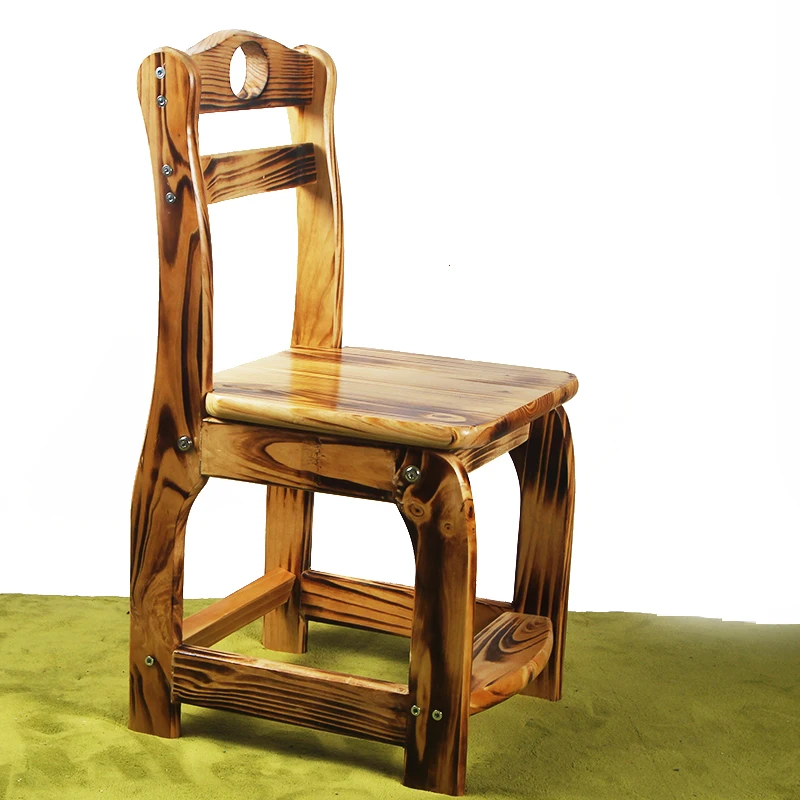 Buy Kids Study Chair with Backrest Wooden Low Stool