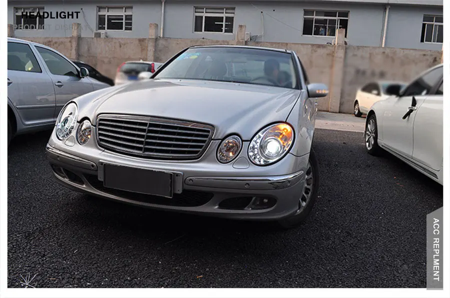 2 шт. светодиодный фары для Benz W211 2003-2009 светодиодный автомобильный фонарь ангельские глазки ксенон HID комплект Противотуманные фары светодиодный дневные ходовые огни