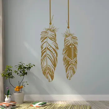 

Feathers Wall Decals Tribal Wall Art Boho Bohemian Wall Decor Living Room Bedroom Dorm Feather Dreamcatcher Wall Art Mural J074