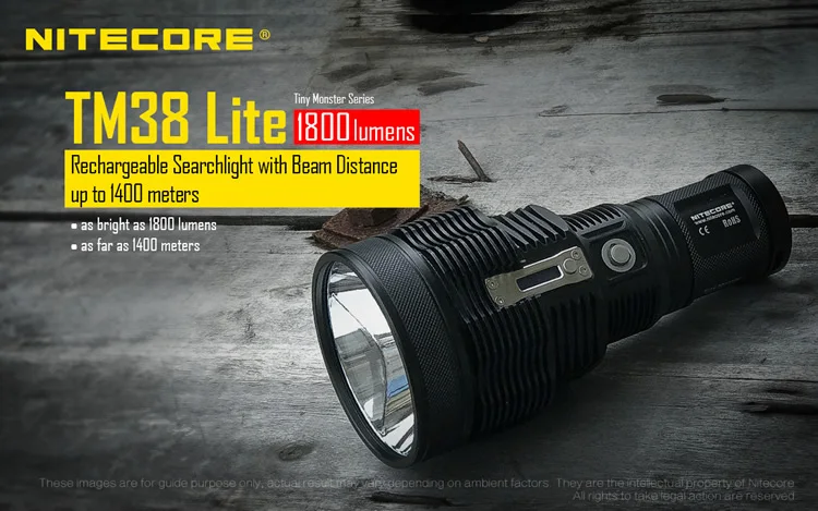 Оригинал Nitecore tm38 Lite крошечный Монстр CREE xhp35 Hi D4 1800 люмен Long Пледы Перезаряжаемые светодиодный фонарик 18650 Батарея