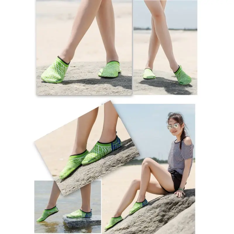 Для мужчин женщина для носки Босиком тонкие носки в полоску Non-тапки пляжные, водные, для бассейна обувь на плоской подошве пляжные аквасоки водонепроницаемая обувь