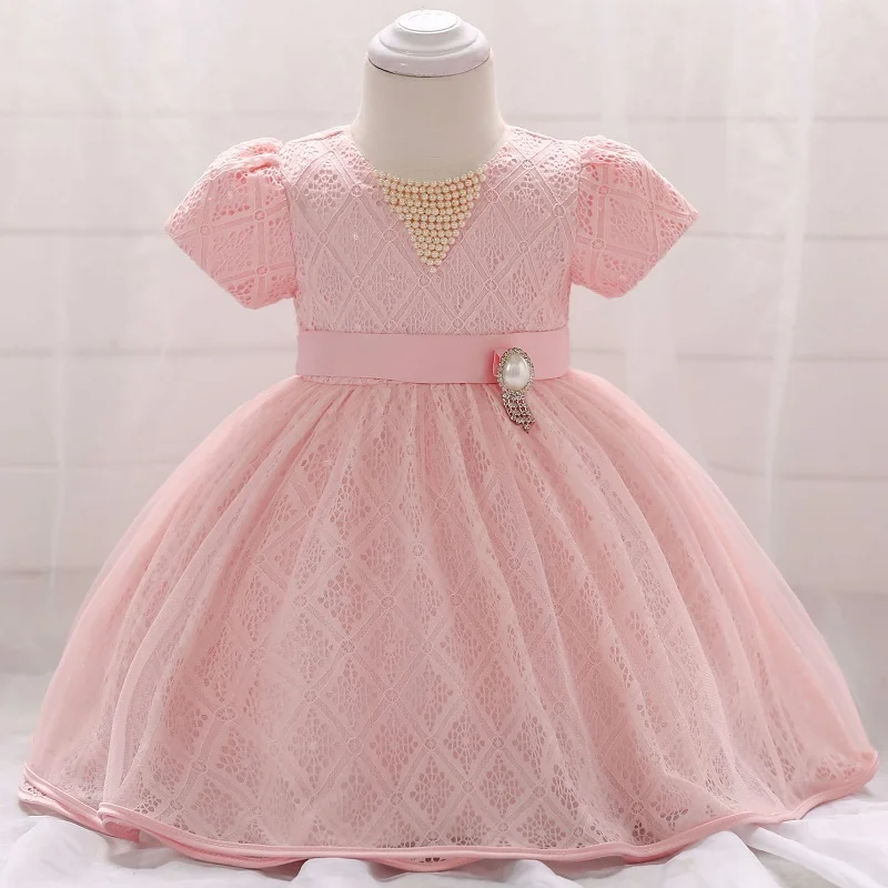 Baby girl's clothes New pearl Lace Baby Girl Dress 1 Years Baby Girls Birthday Dresses Vestido princess tutu dress