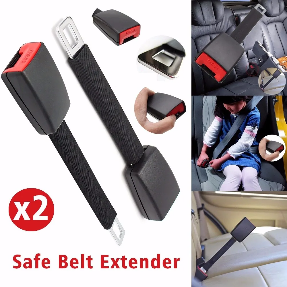 

Buyee Universal 2 X Seatbelt Safety Belt Padding Extender High Strength Car Auto Seat Belt Extension for 2.1CM Buckle Clip 25CM