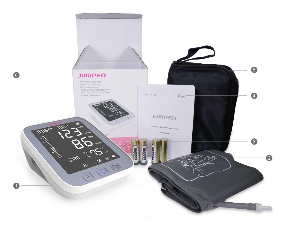 Automatic Digital Upper Arm Blood Pressure Monitor Heart Beat Rate Pulse Meter Tonometer Sphygmomanometers pulsometer            (4)
