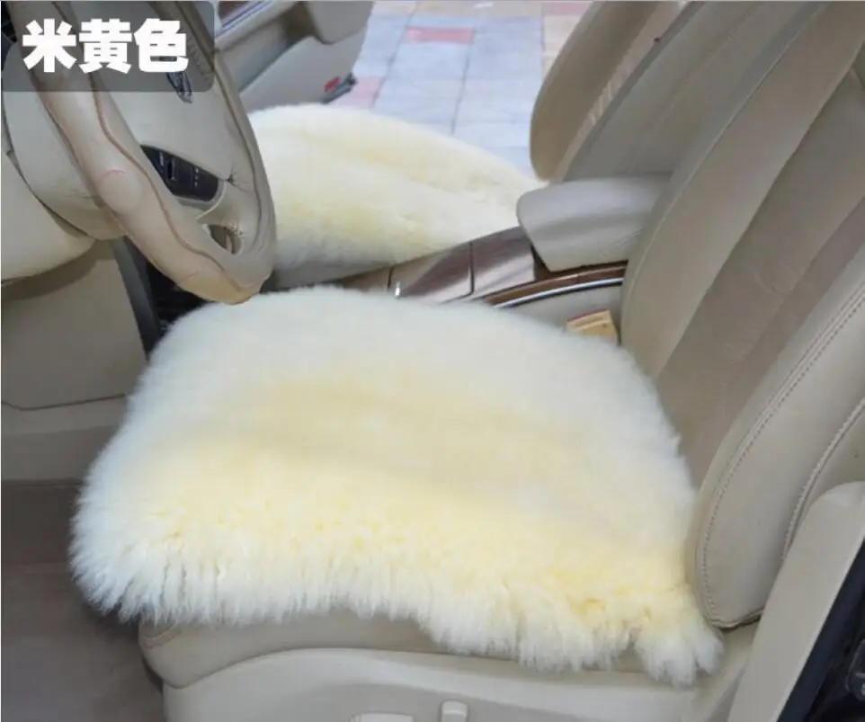 

Natural Fur Car Seat Cover Winter Warm The thickened Car Seat Cushion Protector Luxury car styling Accessories