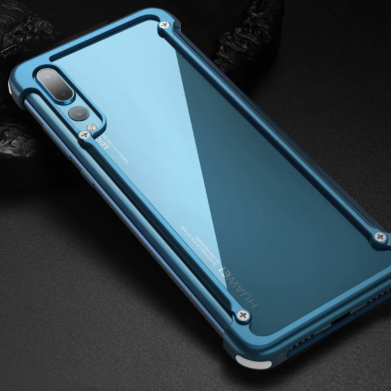 Синий Oatsbasf Алюминиевый металлический бампер чехол для huawei P20/Pro Роскошная подушка безопасности Защита от падения Жесткий Чехол huawei P20 Pro Бампер - Цвет: Синий