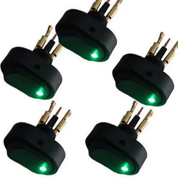 

New 5pcs New Degign Green LED Light 12V 30A Car Boat Auto Rocker SPST 3 PIns Toggle Switch