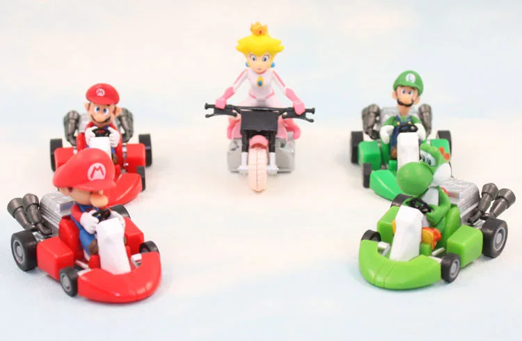 10pcs/set Super Mario Bros Kart Pull Back Car Cute figures PVC Collection figures toys for christmas gift brinquedos Toy