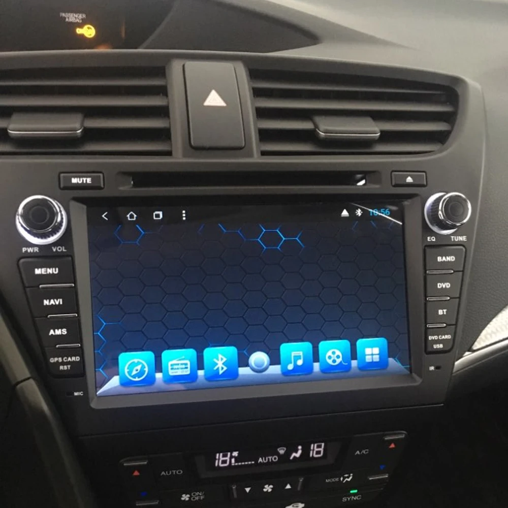 Sale YAZH Android 9.0 Car DVD Player For Honda Civic Hatch Back 2013 2014 2015  Auto Radio iPod Bluetooth SWC AUX 32GB GPS Multimedia 5