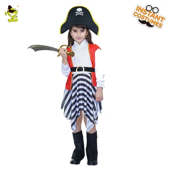 

New Design Popular Smart Kids-Pirate Girl Costume Halloween Masquerade Viking Fancy Dress Cosplay Outfit For Girls