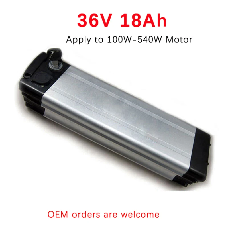 36V 18Ah 500W комплект литий ионных батарей для электровелосипеда батарея серебряного