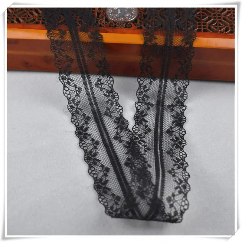 10yard african lace fabric Black Ribbon3.8CM DIY nigerian embroidery net holiday decorations clothing Trim | Дом и сад