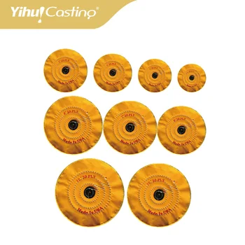 

10 lot 6 inch 50 ply Cotton polishing wheel for jewelry surface treatment and buffing, yellow
