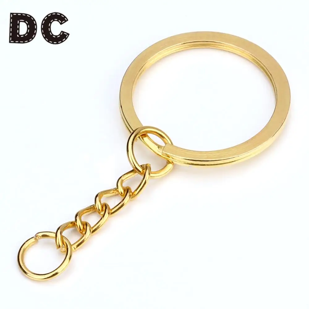 

20 pcs/lot Key Chain Key Ring Bronze Rhodium Gold Color 28mm Long Round Split Keyrings Keychain Jewelry Making Wholesale