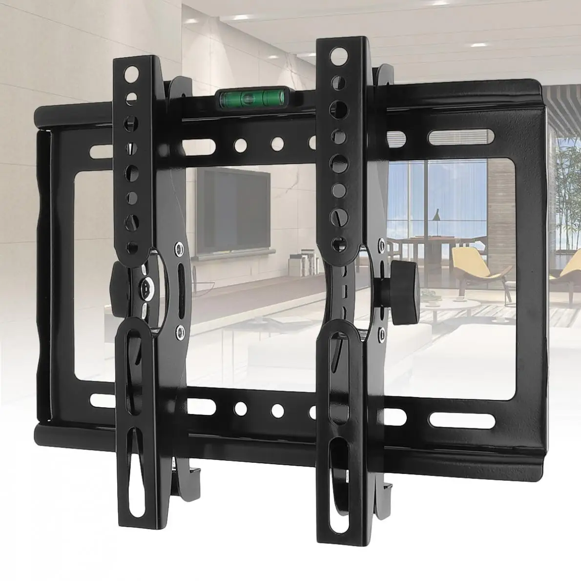 25KG Adjustable TV Wall Mounts Bracket Flat Panel TV Rack Frame Support 15 Degree Tilt Angle