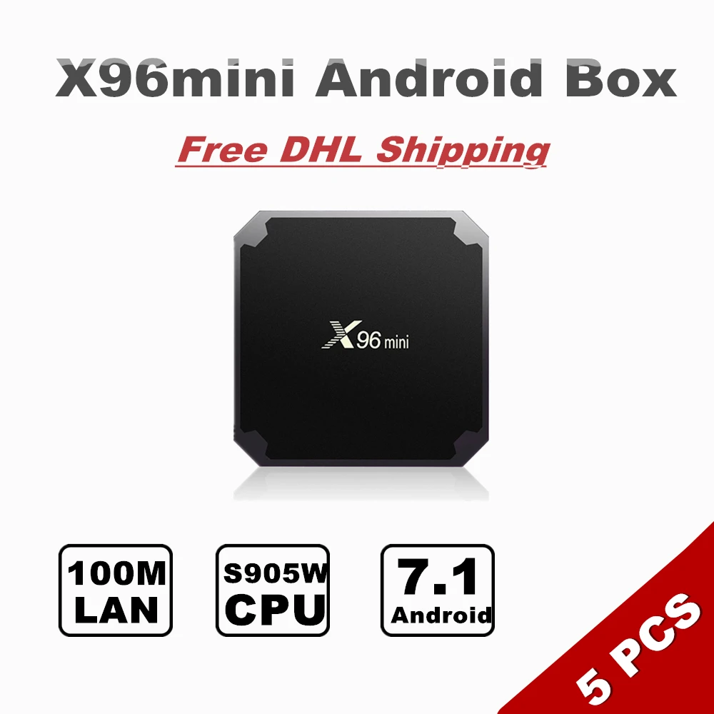 

5pcs X96mini Android Smart TV Box Quad core S905W Android 7.1 Smart TV box support 4K output