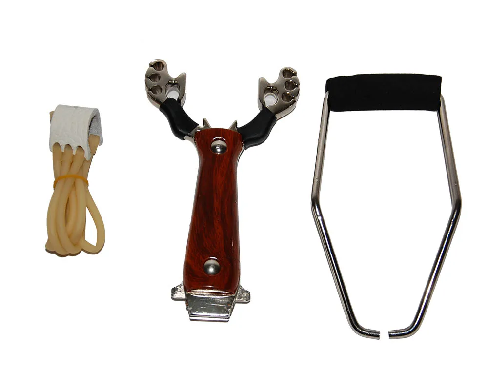 Honda Multi Elástica Cuero Lanza Piedra Acero Metal Slingshot Bolas