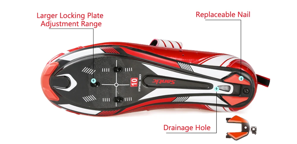 Santic, профессиональная обувь для велоспорта из углеродного волокна, обувь для велоспорта, кроссовки для мужчин, Спортивная дышащая обувь для гонок