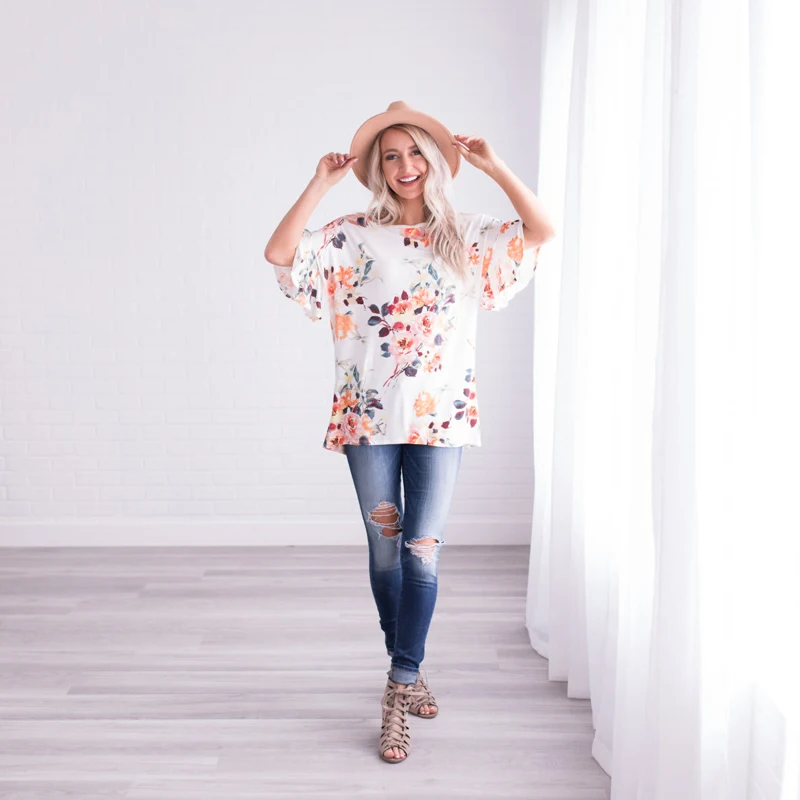maternity blouse-maternity tops-maternity tshirt-white front AS1752