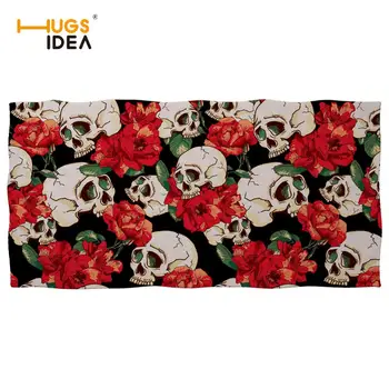

HUGSIDEA Absorbent Floral Sugar Skull Bath Towel for Adults Soft Microfiber Beach Towel Drying Washcloth Swimwear Shower Blanket