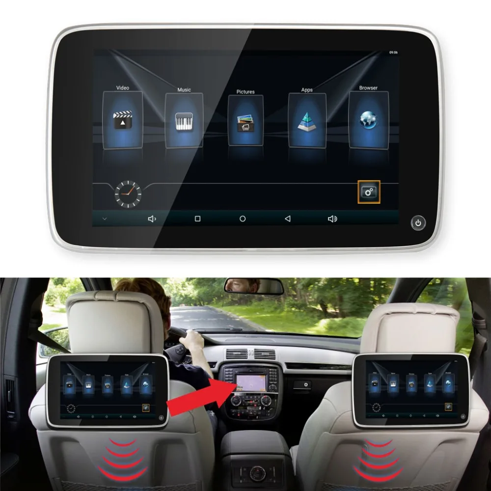 Автомобильные мониторы 10," ультра-тонкий сенсорный экран Android подголовник плеер для BMW Встроенный Bluetooth 8 Гб флэш-памяти