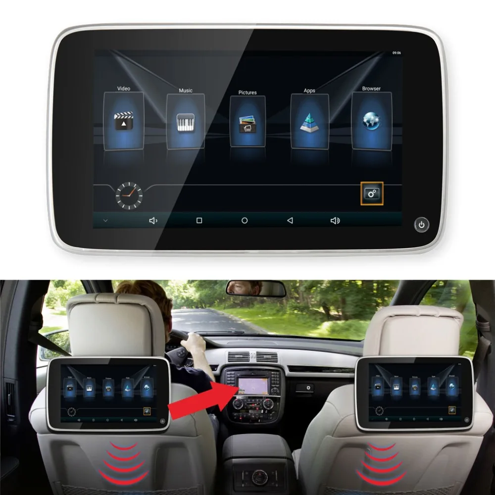 

Car Monitors 10.8'' Ultra-thin Touch Screen Android Headrest Player for BMW Built-in Bluetooth 8GB FLASH storage