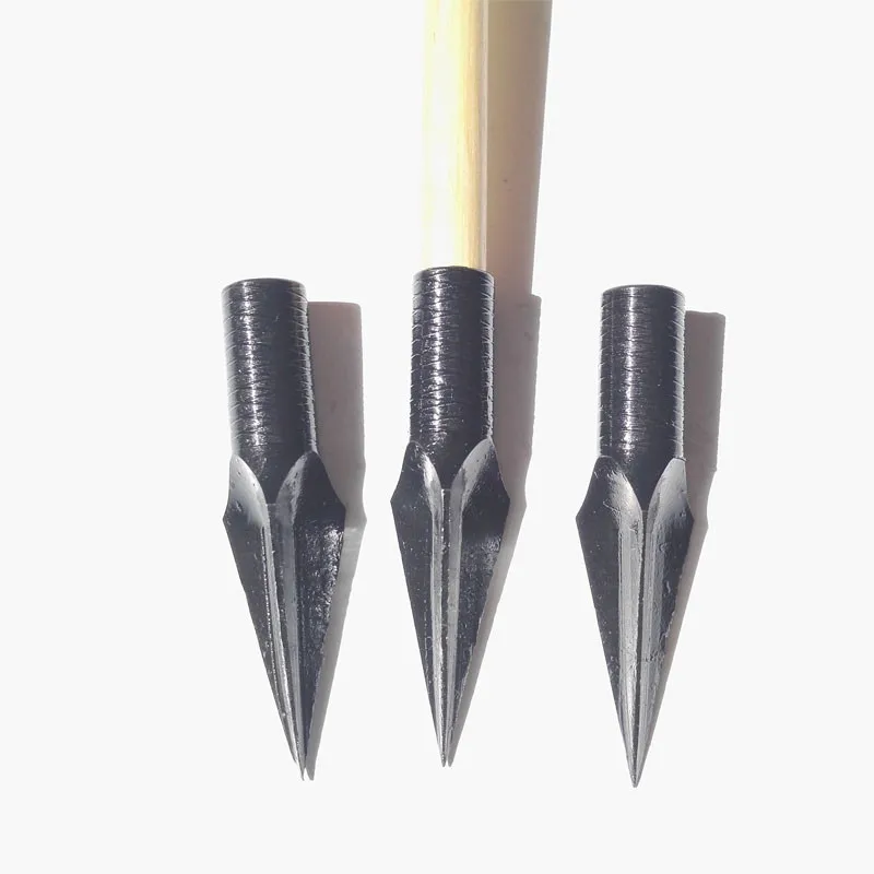 3/6/12pcs Black Arrowheads Retro Alloy Steel Traditional Broadheads Arrow Head Tips Point for 8mm Arrows Outdoor Accessories